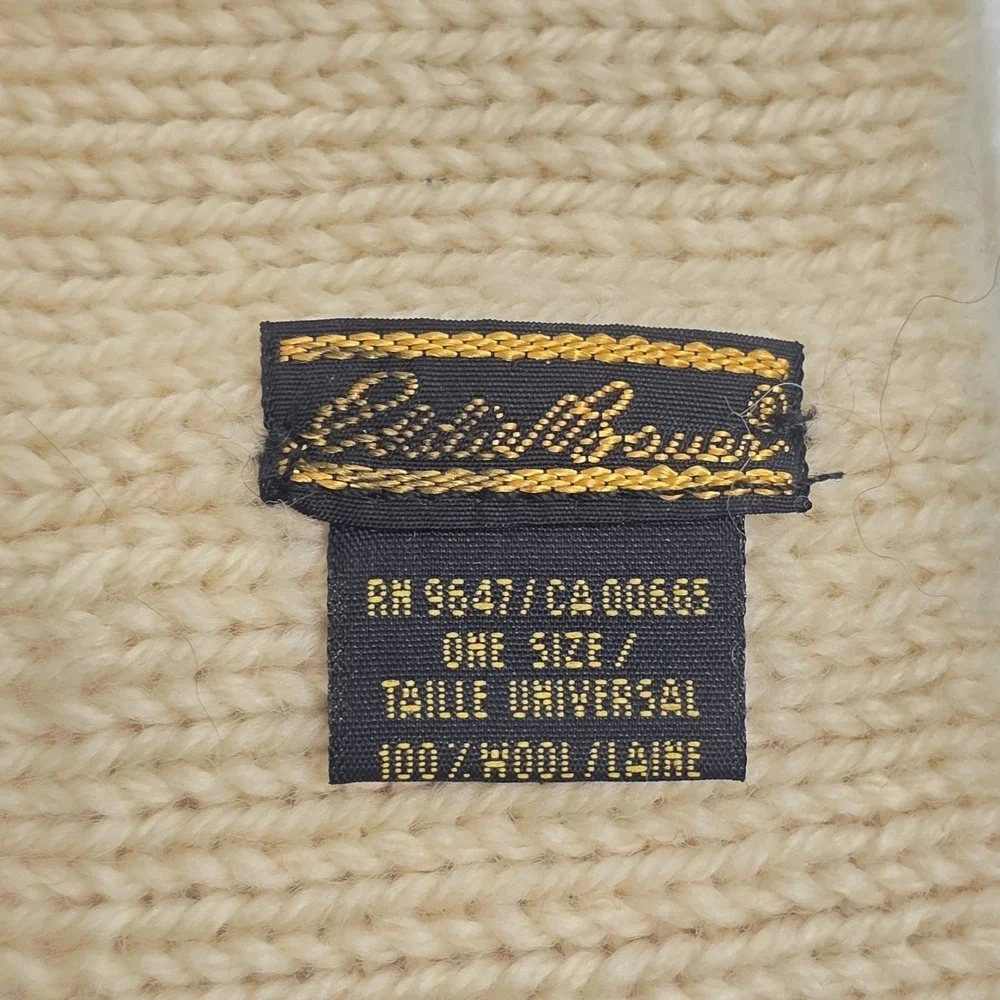 Vintage Eddie Bauer Wool White Red Blue Winter Headband